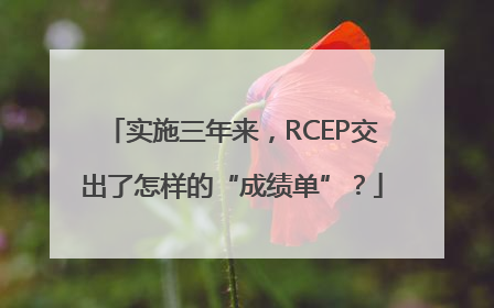 实施三年来，RCEP交出了怎样的“成绩单”？