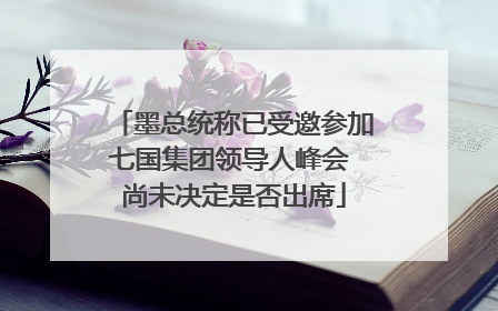 墨总统称已受邀参加七国集团领导人峰会 尚未决定是否出席