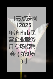 壹点送岗│2025年济南市民营企业服务月专场招聘会（第9场）