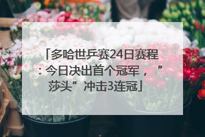 多哈世乒赛24日赛程：今日决出首个冠军，“莎头”冲击3连冠