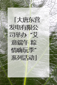 大唐东营发电有限公司举办“艾意端午 粽情嗨玩季”系列活动