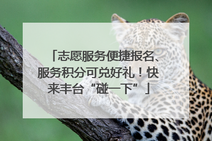 志愿服务便捷报名、服务积分可兑好礼！快来丰台“碰一下”