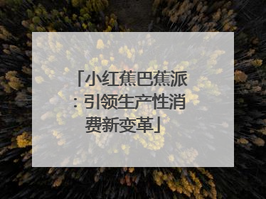 小红蕉巴蕉派：引领生产性消费新变革