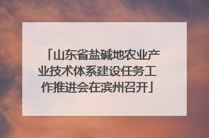 山东省盐碱地农业产业技术体系建设任务工作推进会在滨州召开