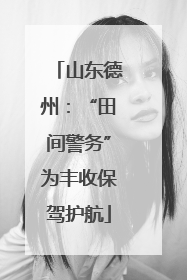 山东德州：“田间警务”为丰收保驾护航