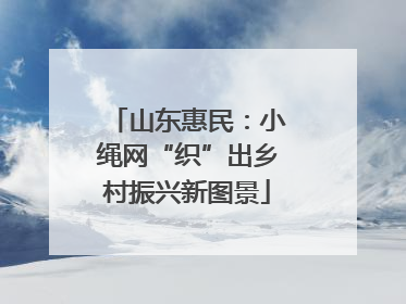 山东惠民：小绳网“织”出乡村振兴新图景