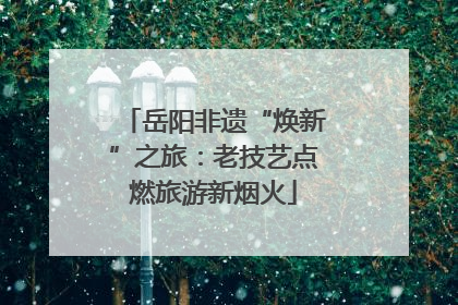 岳阳非遗“焕新”之旅：老技艺点燃旅游新烟火