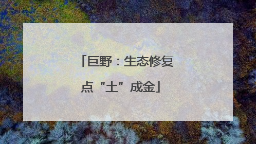 巨野：生态修复点“土”成金