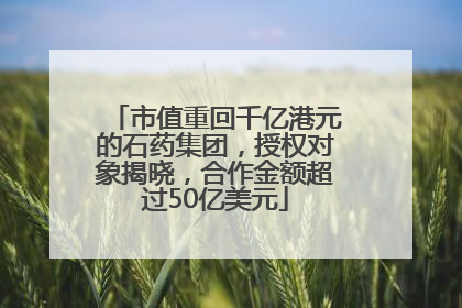 市值重回千亿港元的石药集团，授权对象揭晓，合作金额超过50亿美元