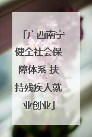 广西南宁健全社会保障体系 扶持残疾人就业创业