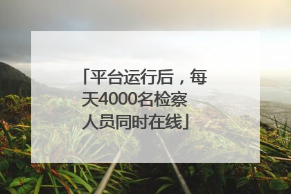 平台运行后，每天4000名检察人员同时在线