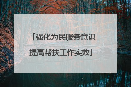 强化为民服务意识 提高帮扶工作实效