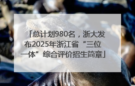 总计划980名，浙大发布2025年浙江省“三位一体”综合评价招生简章