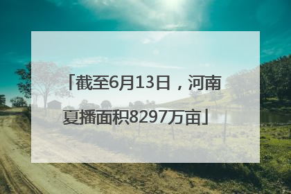 截至6月13日，河南夏播面积8297万亩