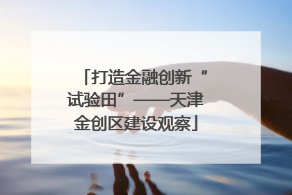 打造金融创新“试验田”——天津金创区建设观察