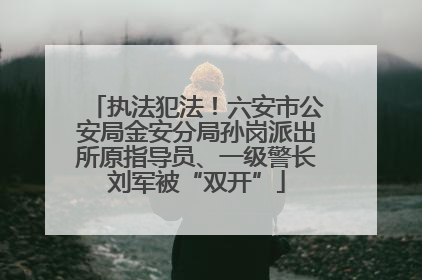 执法犯法！六安市公安局金安分局孙岗派出所原指导员、一级警长刘军被“双开”