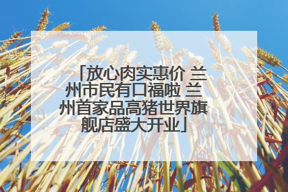 放心肉实惠价 兰州市民有口福啦 兰州首家品高猪世界旗舰店盛大开业