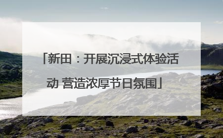 新田：开展沉浸式体验活动 营造浓厚节日氛围