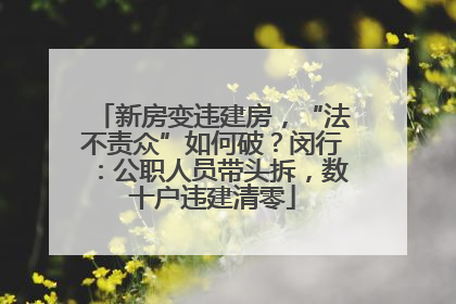 新房变违建房，“法不责众”如何破？闵行：公职人员带头拆，数十户违建清零