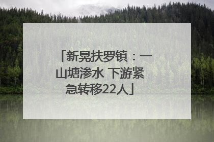 新晃扶罗镇：一山塘渗水 下游紧急转移22人