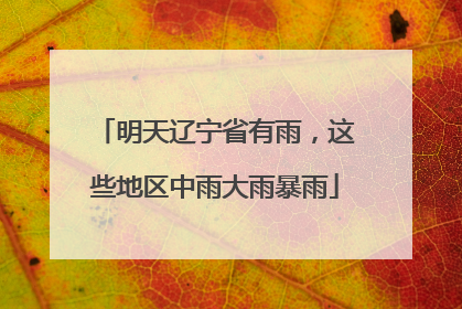 明天辽宁省有雨，这些地区中雨大雨暴雨