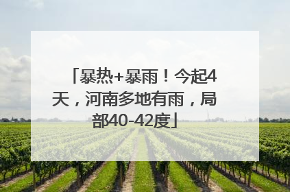 暴热+暴雨！今起4天，河南多地有雨，局部40-42度