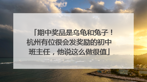 期中奖品是乌龟和兔子！杭州有位很会发奖励的初中班主任，他说这么做很值