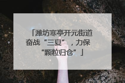 潍坊寒亭开元街道奋战“三夏”，力保“颗粒归仓”