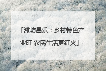 潍坊昌乐：乡村特色产业旺 农民生活更红火