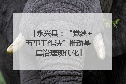 永兴县：“党建+五事工作法”推动基层治理现代化