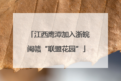 江西鹰潭加入浙皖闽赣“联盟花园”