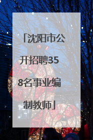 沈阳市公开招聘358名事业编制教师