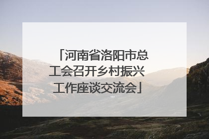 河南省洛阳市总工会召开乡村振兴工作座谈交流会