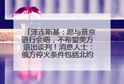 泽连斯基：愿与普京进行会晤，不希望美方退出谈判！消息人士：俄方停火条件包括北约“书面”保证不东扩