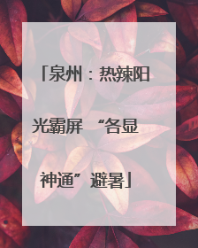 泉州：热辣阳光霸屏 “各显神通”避暑