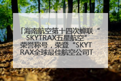 海南航空第十四次蝉联“SKYTRAX五星航空”荣誉称号，荣登“SKYTRAX全球最佳航空公司TOP10”榜单