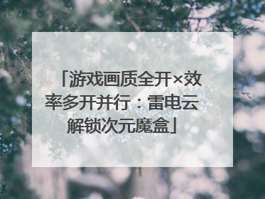 游戏画质全开×效率多开并行：雷电云解锁次元魔盒
