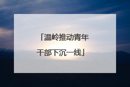 温岭推动青年干部下沉一线