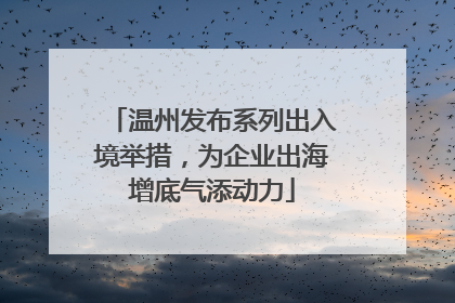 温州发布系列出入境举措，为企业出海增底气添动力