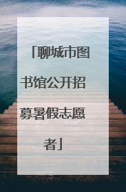 聊城市图书馆公开招募暑假志愿者
