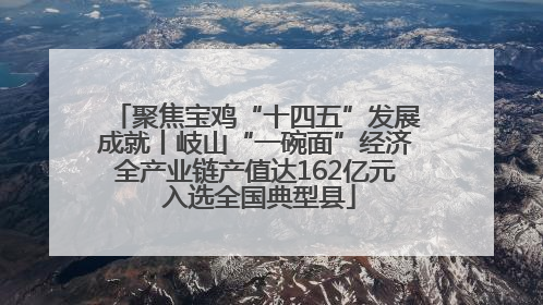 聚焦宝鸡“十四五”发展成就丨岐山“一碗面”经济全产业链产值达162亿元 入选全国典型县