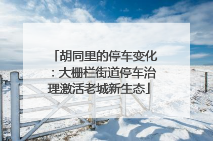 胡同里的停车变化：大栅栏街道停车治理激活老城新生态