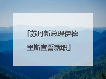 苏丹新总理伊德里斯宣誓就职