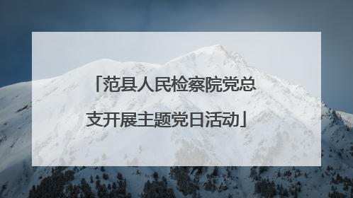 范县人民检察院党总支开展主题党日活动