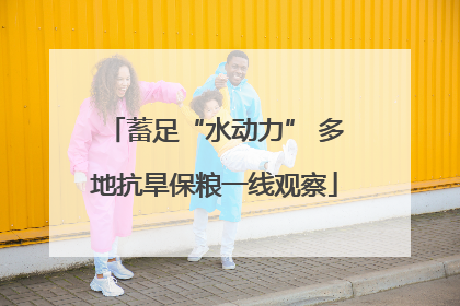 蓄足“水动力” 多地抗旱保粮一线观察