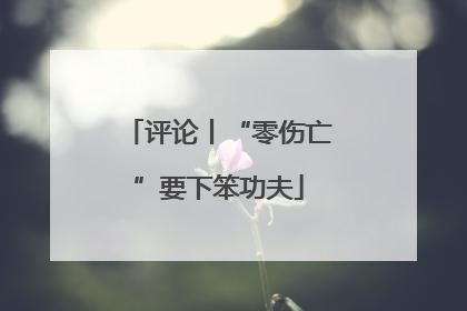 评论丨“零伤亡”要下笨功夫