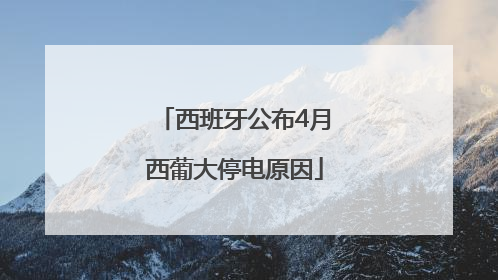 西班牙公布4月西葡大停电原因