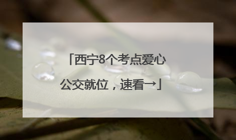 西宁8个考点爱心公交就位，速看→