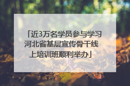 近3万名学员参与学习 河北省基层宣传骨干线上培训班顺利举办