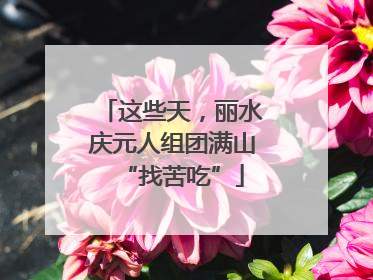 这些天，丽水庆元人组团满山“找苦吃”
